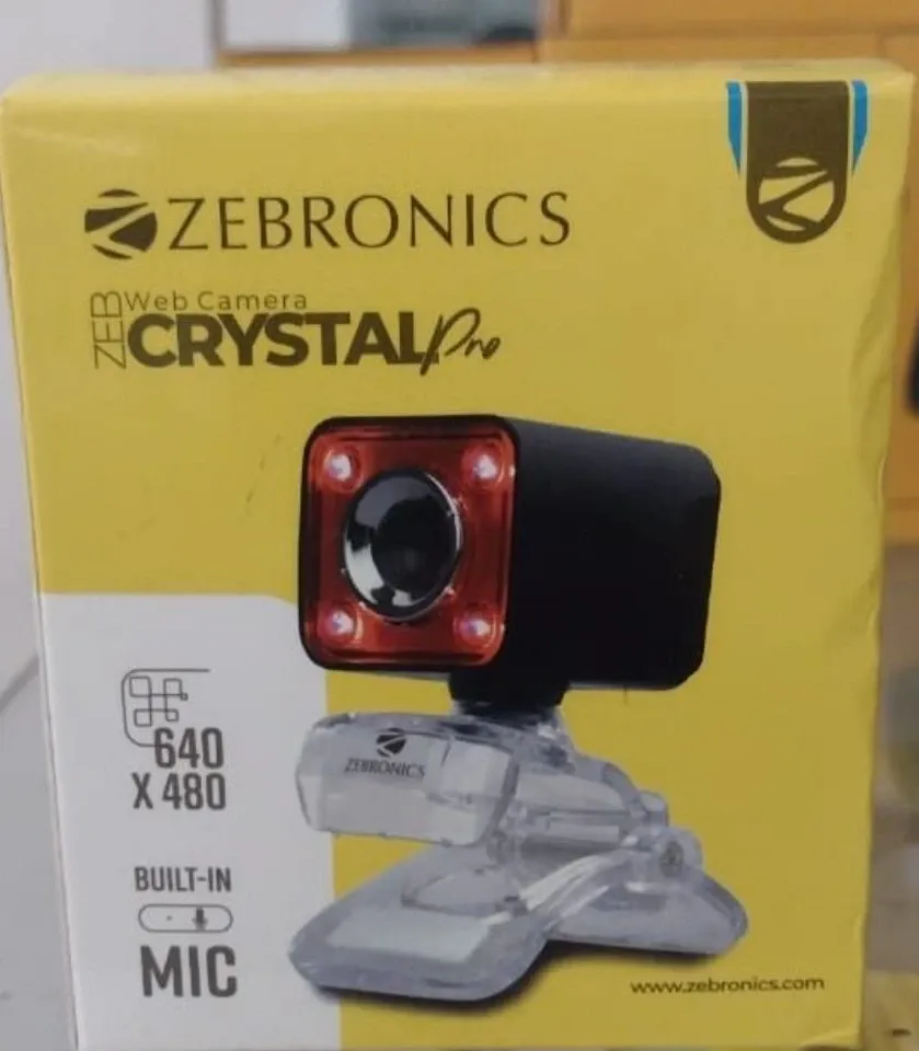 Zebronics Crystal Web Camera – 640 x 480 Resolution with Built-In Microphone