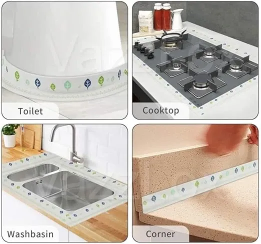 Oil Proof Caulk Tape Strip PVC Self Adhesive Caulking Sealing Tape for Kitchen Sink Platform Toilet Bathroom Shower and Bathtub