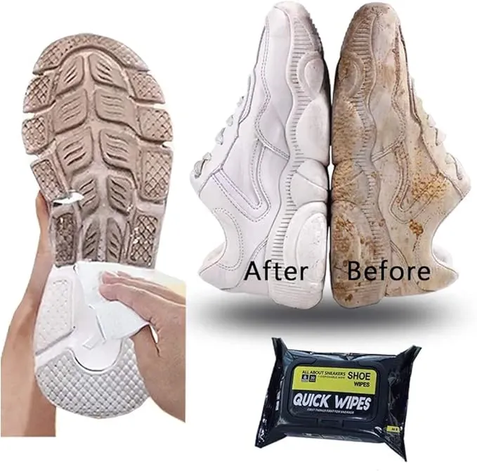 80Pcs Sneaker & Shoe Cleaner, Portable Sneakers Cleaner Shoe Wipes Quickly Remove Dirt & Stains, Cleaning Kit