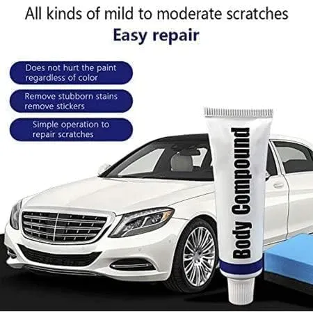 Car Body Scratch Remover and Repair Polishing Wax Kit with Sponge Cream Wax Body Compound Scratch Remover Ideal for Car & Bi