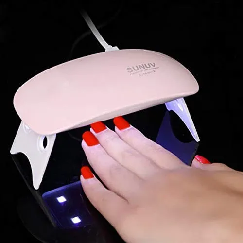 Gel Polish Lamp Portable Curing Sun Mini UV LED Travel Pocket Size Nail Dryer for Base Gel Top Gel Color Gel Dryer 6W Detection Light