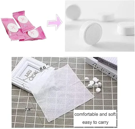 SLINGVY Compressed Towel Disposable Portable Face Towel Mini Tablet Cotton Coin Tissue for Travel