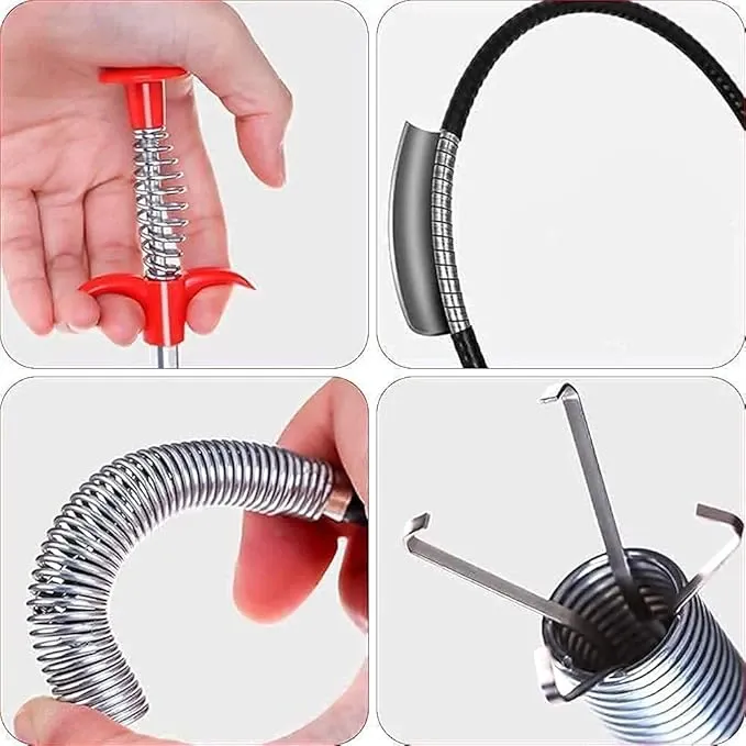 Sink Overflow Drain Cleaning Drain Clog Water Pipe Sink Cleaner Snake Unblock Kitchen Bath Rod Hair Remover