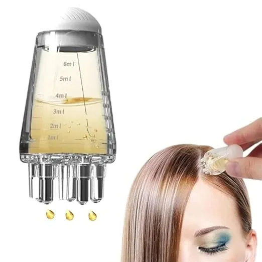 Mini Portable Hair Oil Applicator Bottle - Hair Root Oil Applicator Comb, Roller Ball Essential Oil Hair Treatment Massage Comb for Scalp Hair Growth