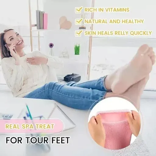 Silicone Socks for Heel Cracks (1 Pair) Spa Gel Socks for Women and Men, Feet Protector Cracked Heel Repair Socks Moisturizing Natural Oils and Vitamin E Repair Dry Cracked Feet and Soften