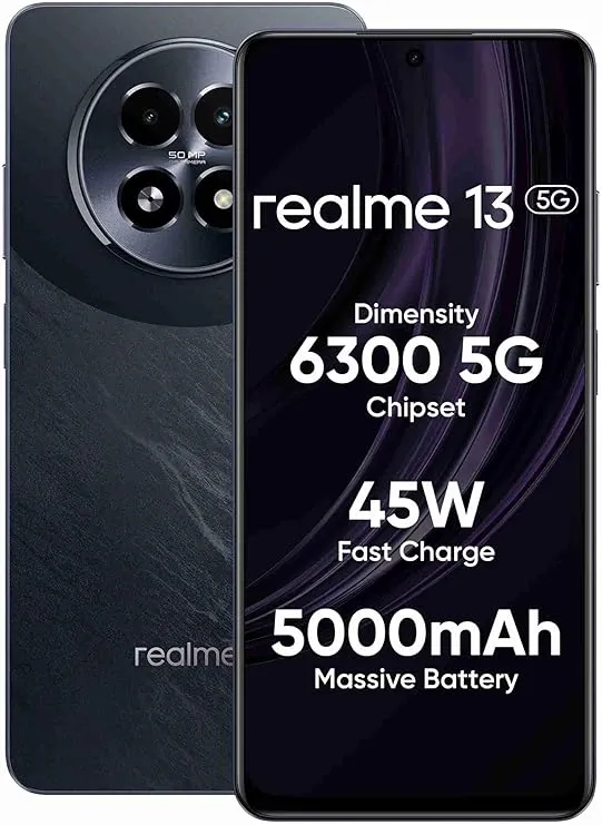 realme 13 5G (Deep Purple, 8GB RAM, 128GB Storage) | Expandable up to 2TB | Up to 18GB Dynamic RAM | 50MP AI Dual Camera | 6.72" AMOLED Display | 45W Ultra Charging DAK | Dimensity 6300 Processor
