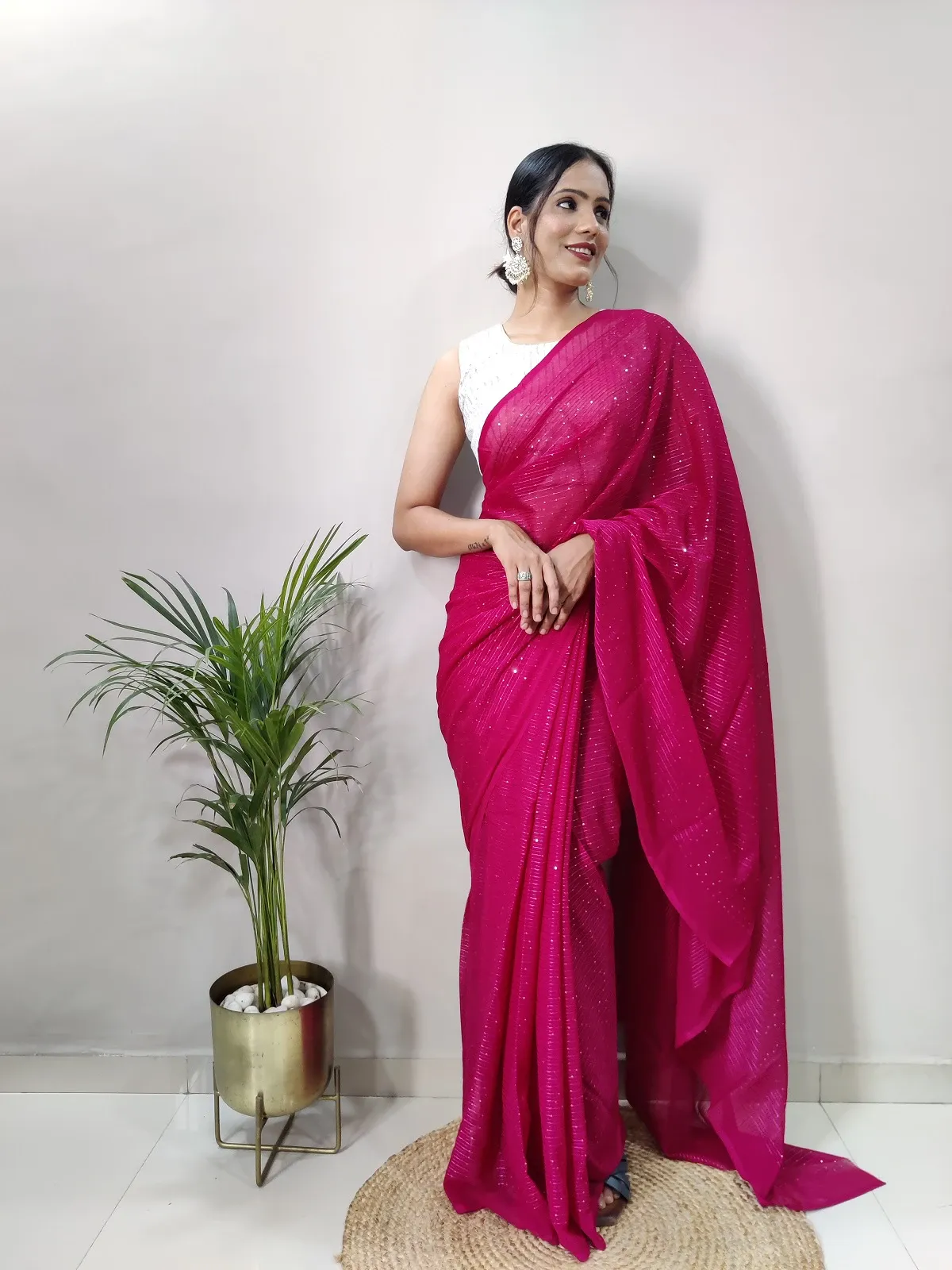 Heavy Georgette Saree with 2mm Sequence Work