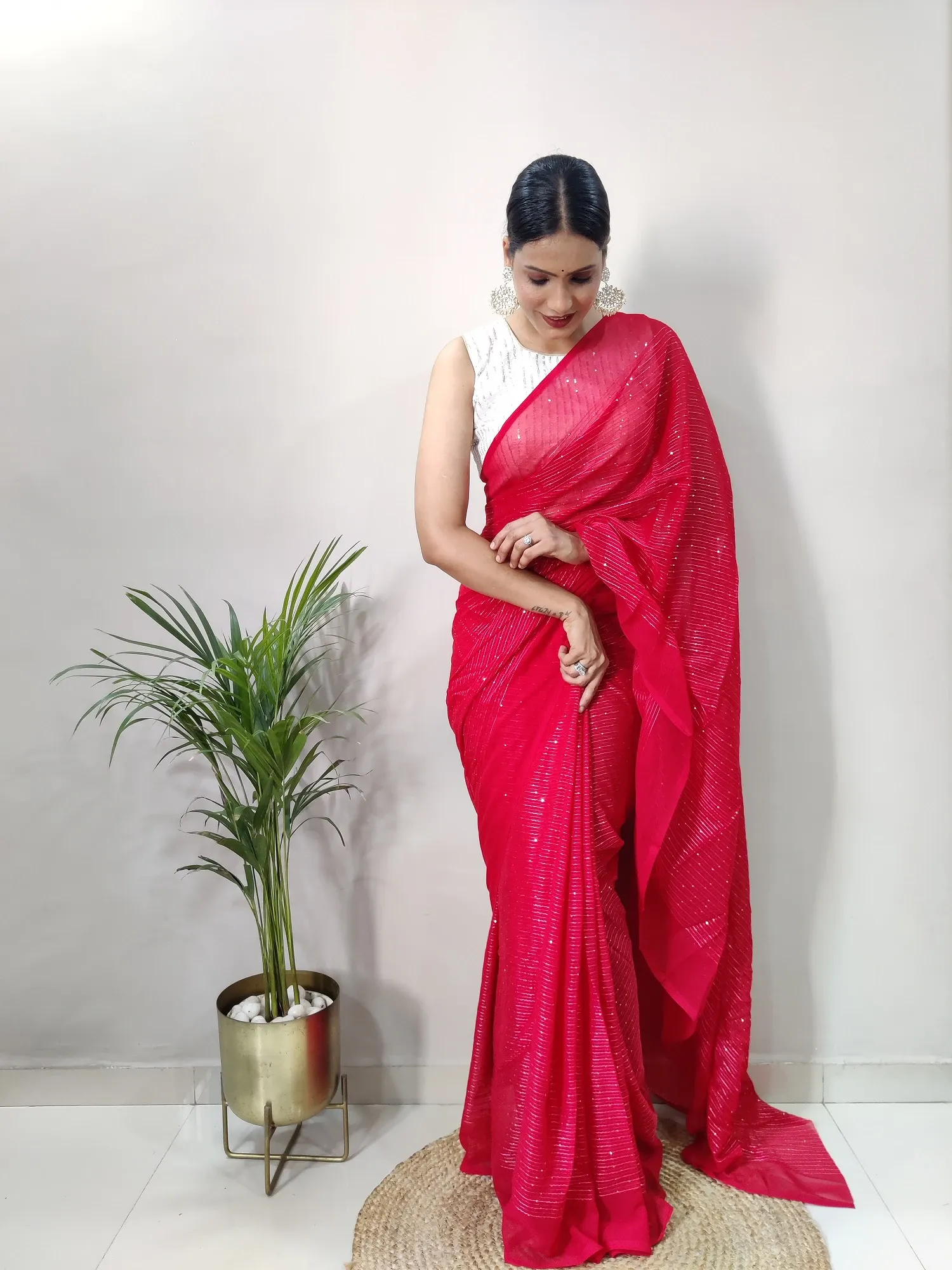 Heavy Georgette Saree with 2mm Sequence Work