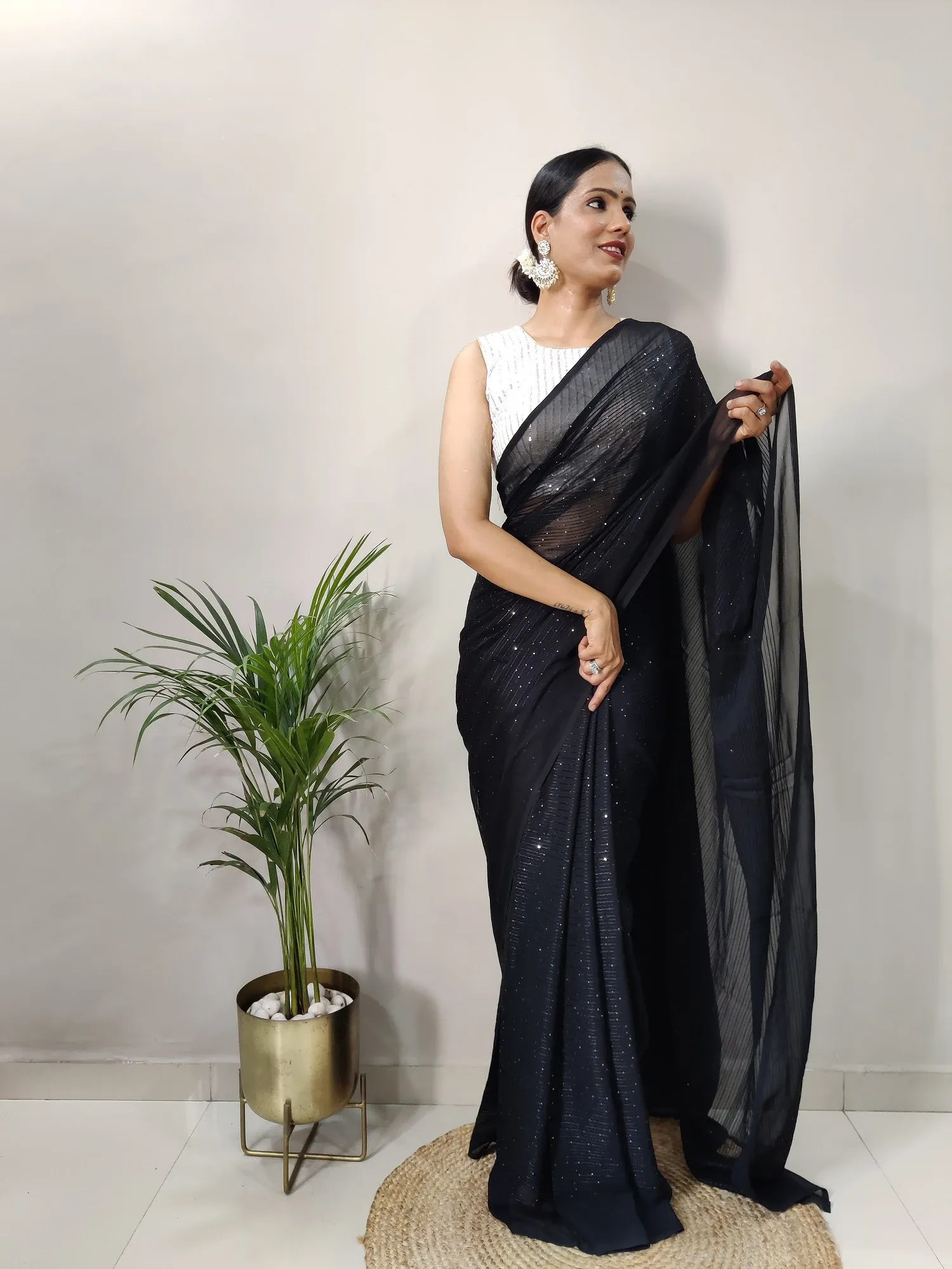 Heavy Georgette Saree with 2mm Sequence Work