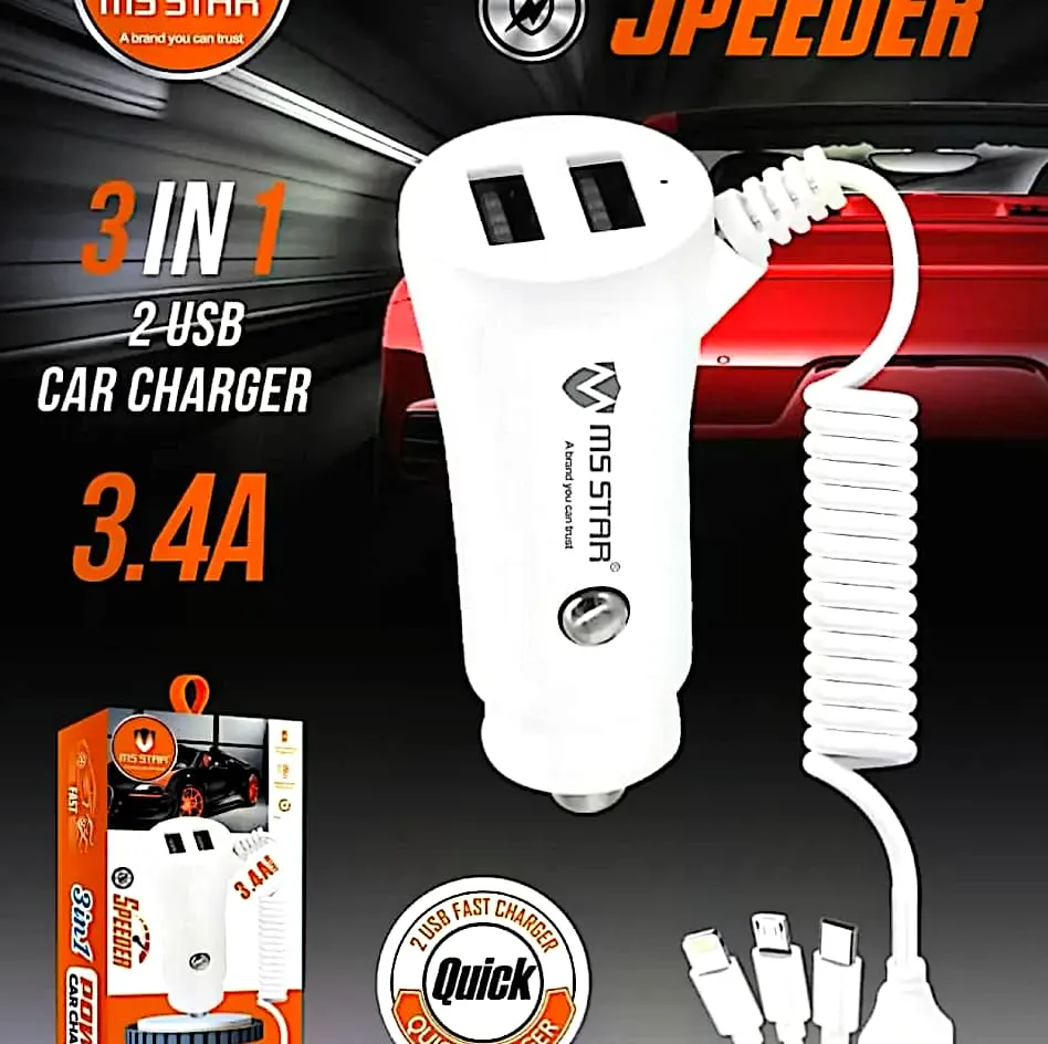 MS Star multi-port charger for car