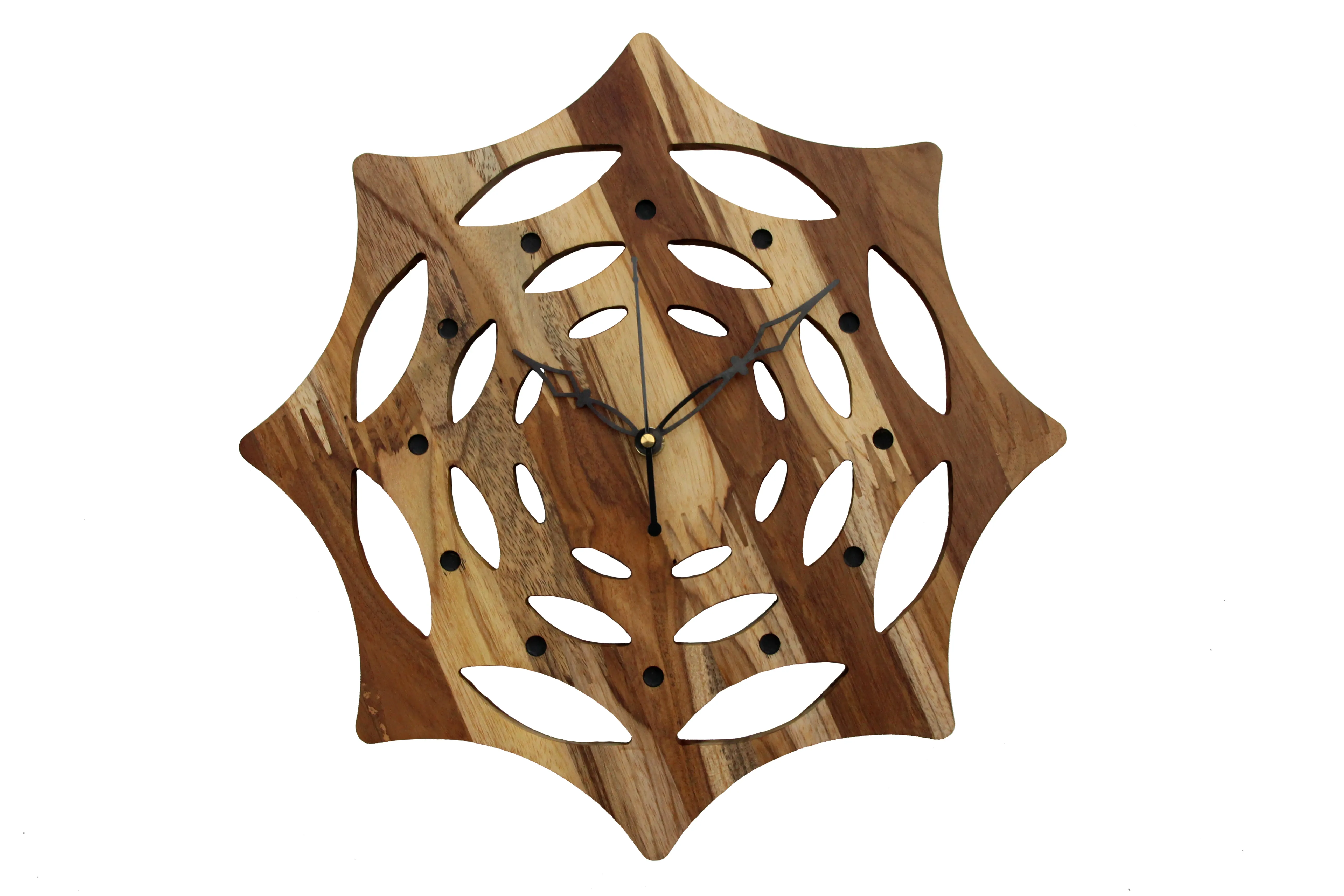 Black Fox Art & Craft | Natural Premium Teak Wooden Wall Clock | Fancy Wall Cloc