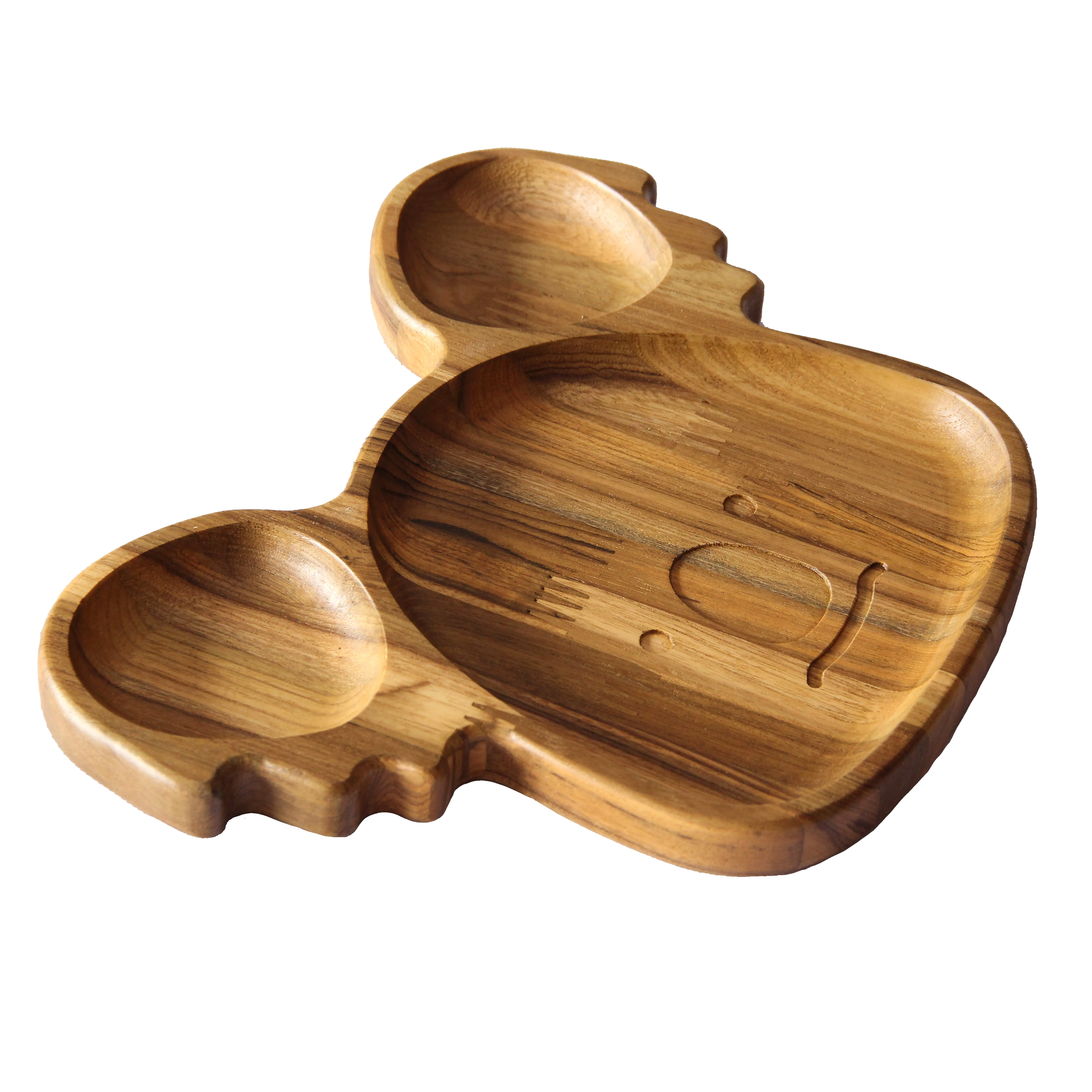 TEAK WOODEN KIDS DINNER PLAT