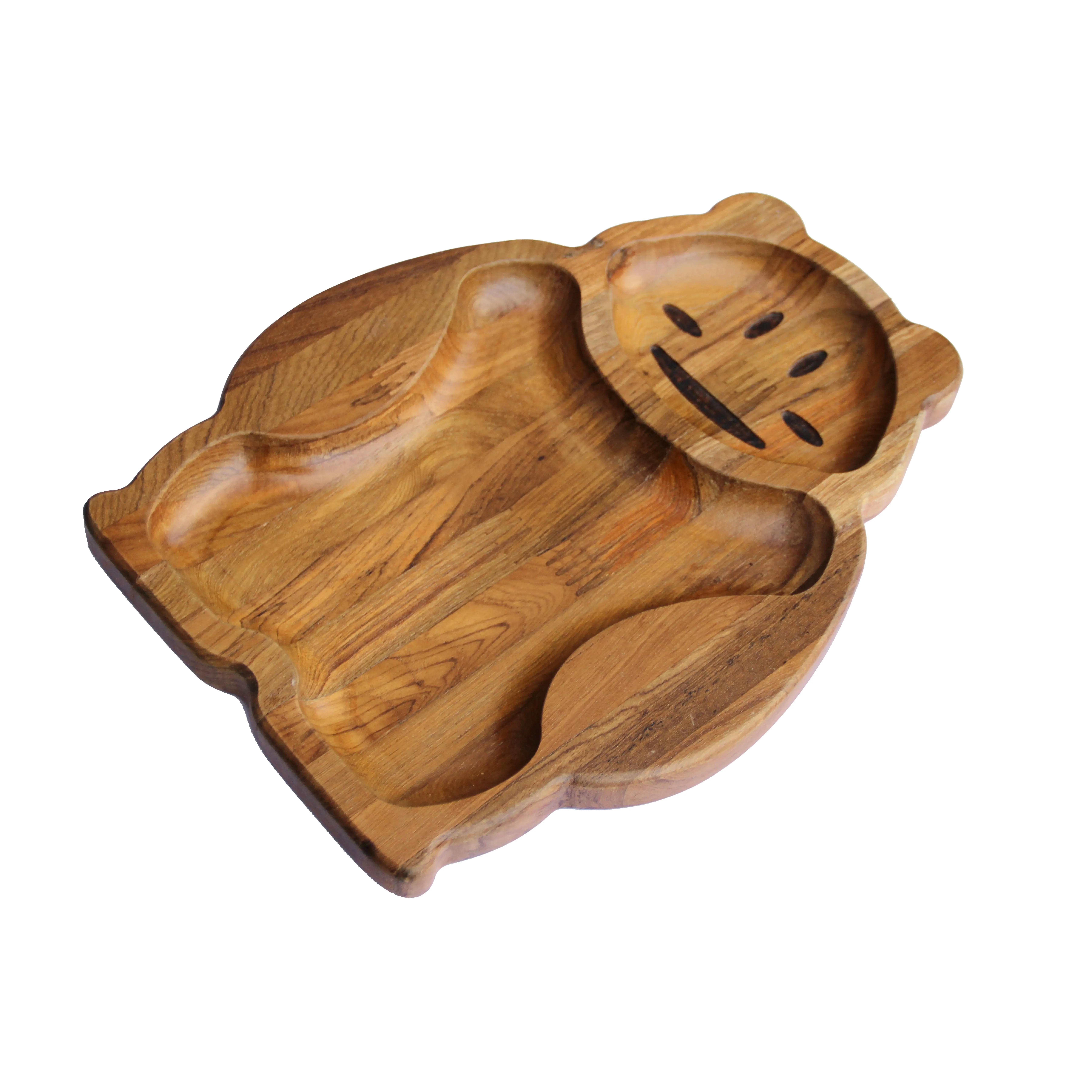 TEAK WOODEN KIDS DINNER PLAT