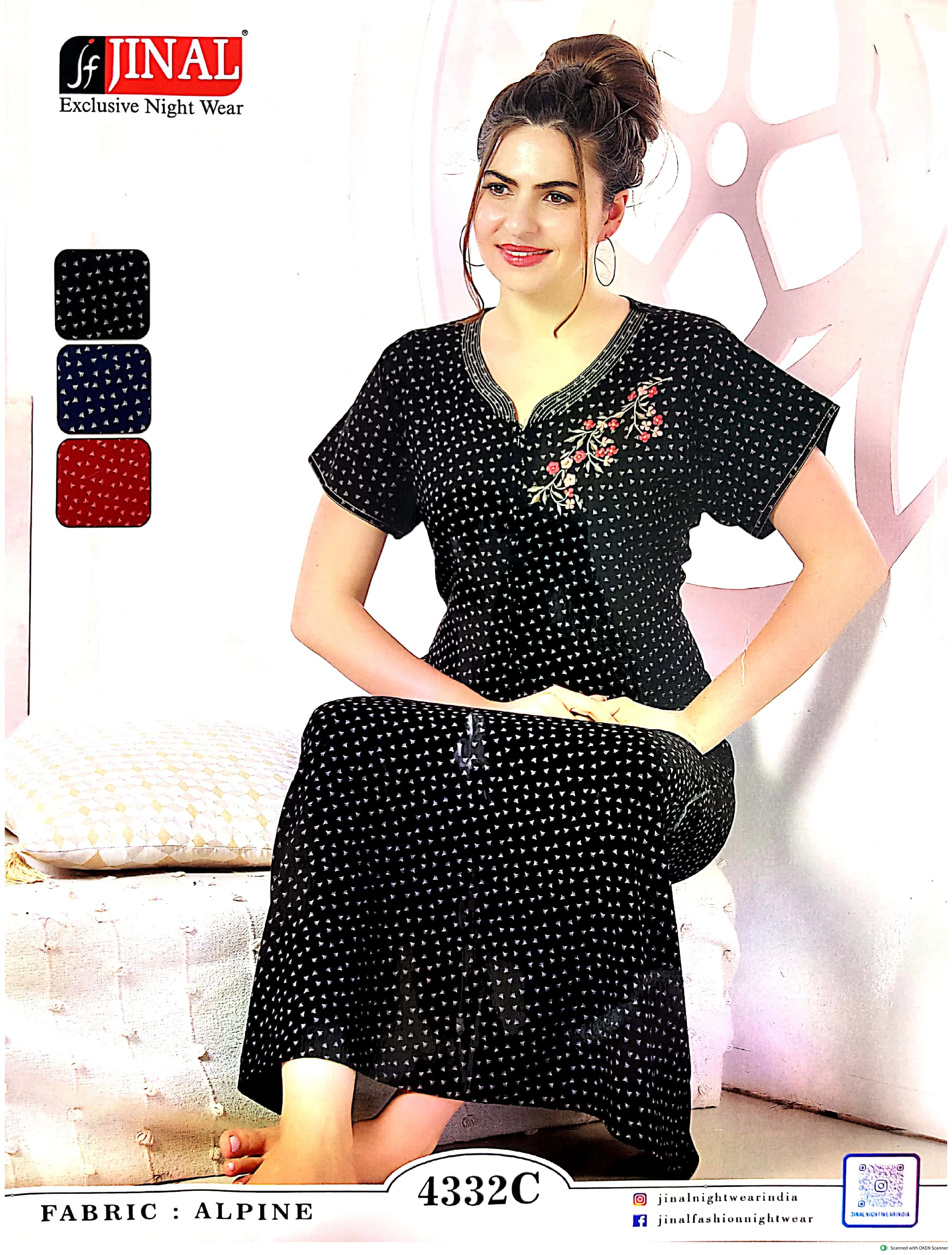 Payal Boutique Jinal Exclusive Nigh Wear Fabric : Alpine