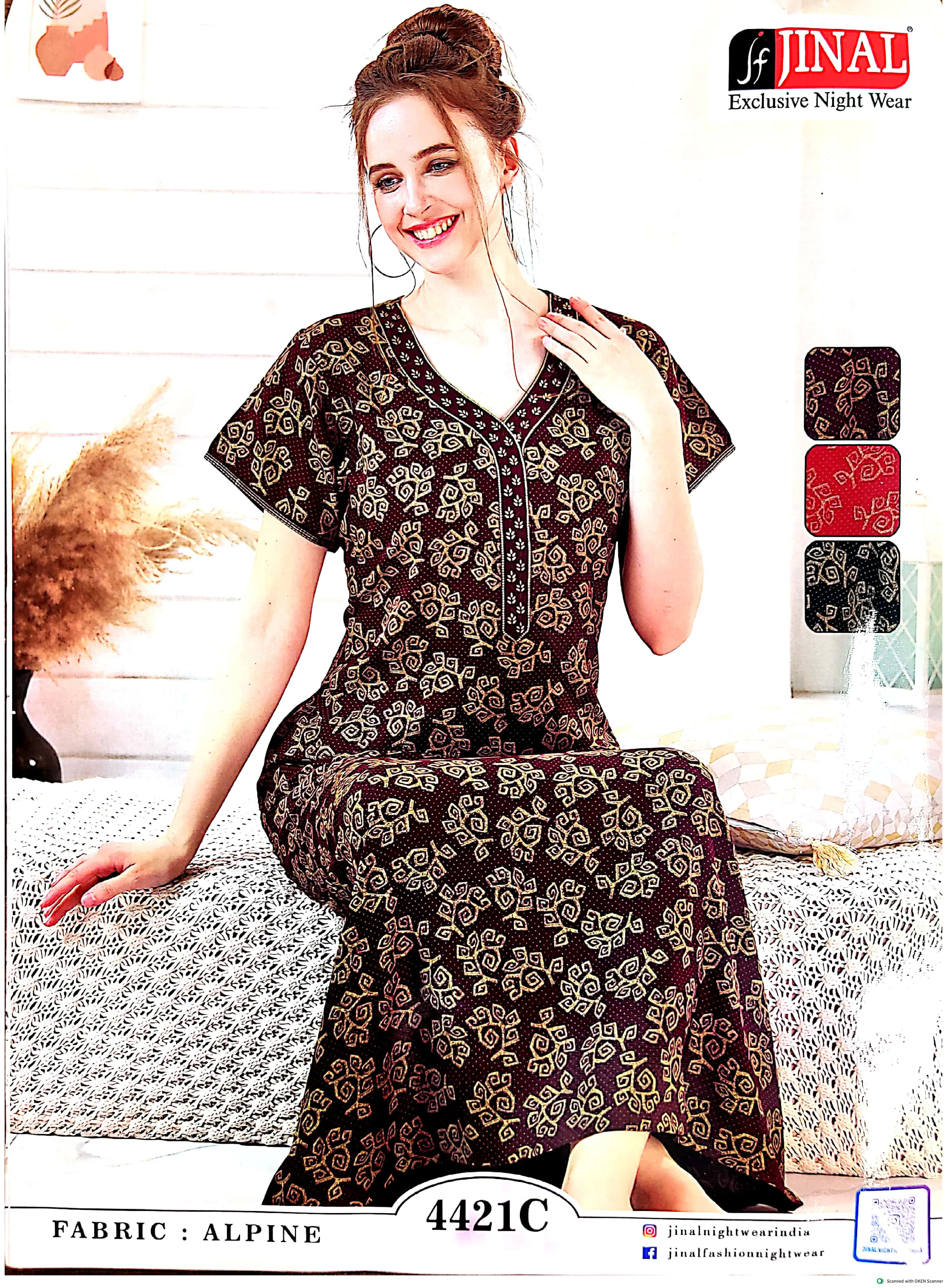 Payal Boutique Jinal Exclusive Nigh Wear Fabric : Alpine