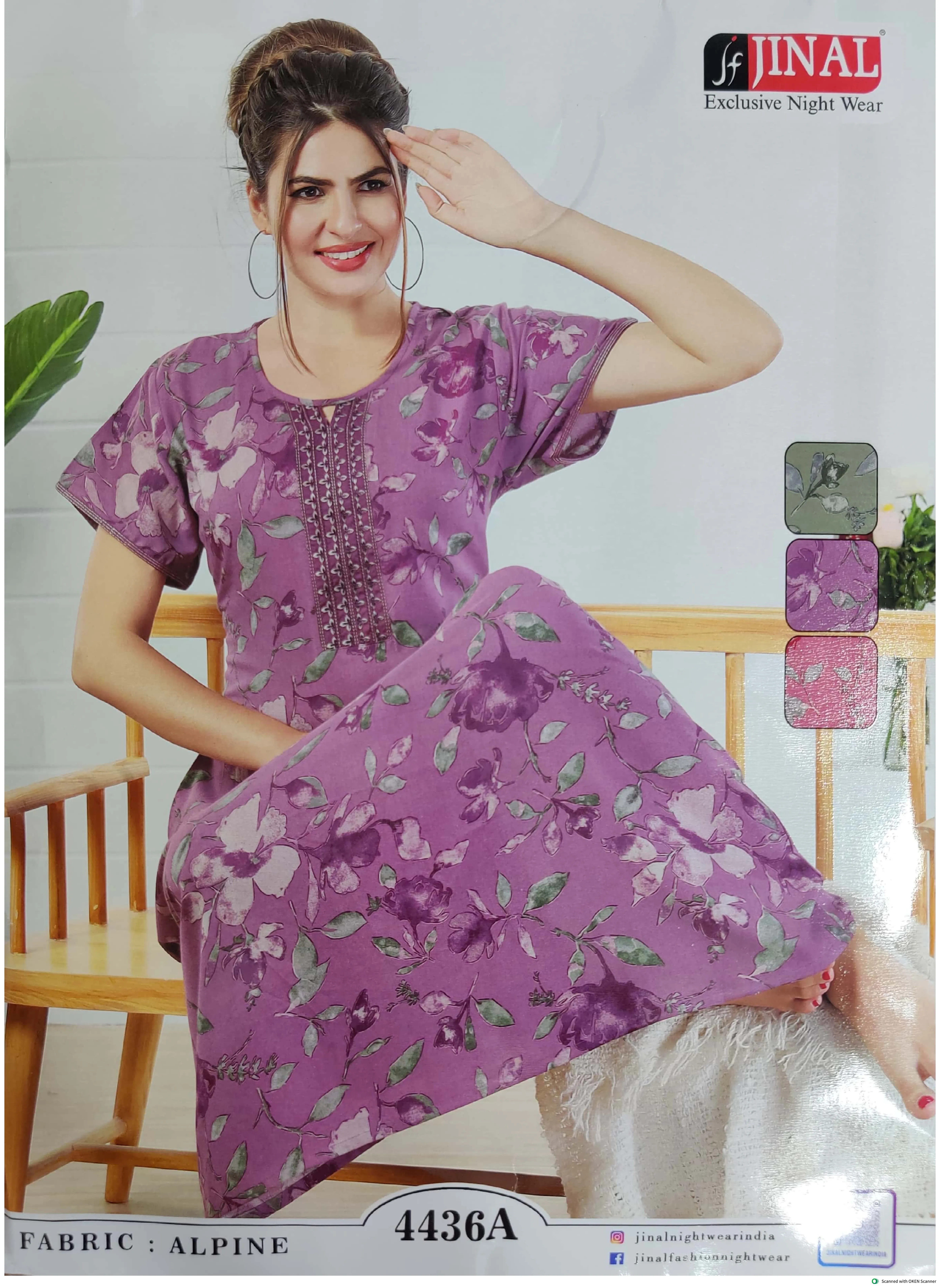 Payal Boutique Jinal Exclusive Nigh Wear Fabric : Alpine