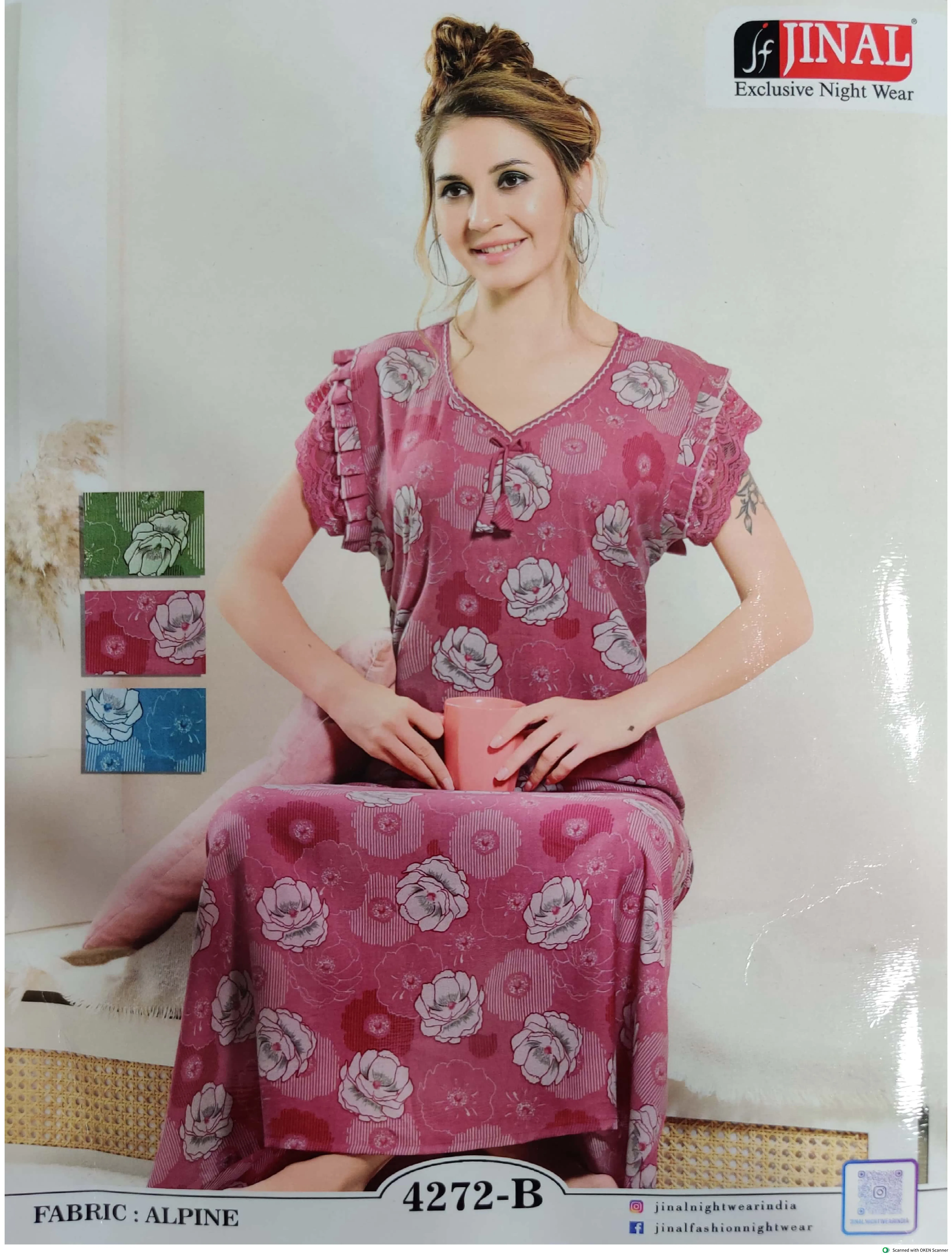 Payal Boutique Jinal Exclusive Nigh Wear Fabric : Alpine