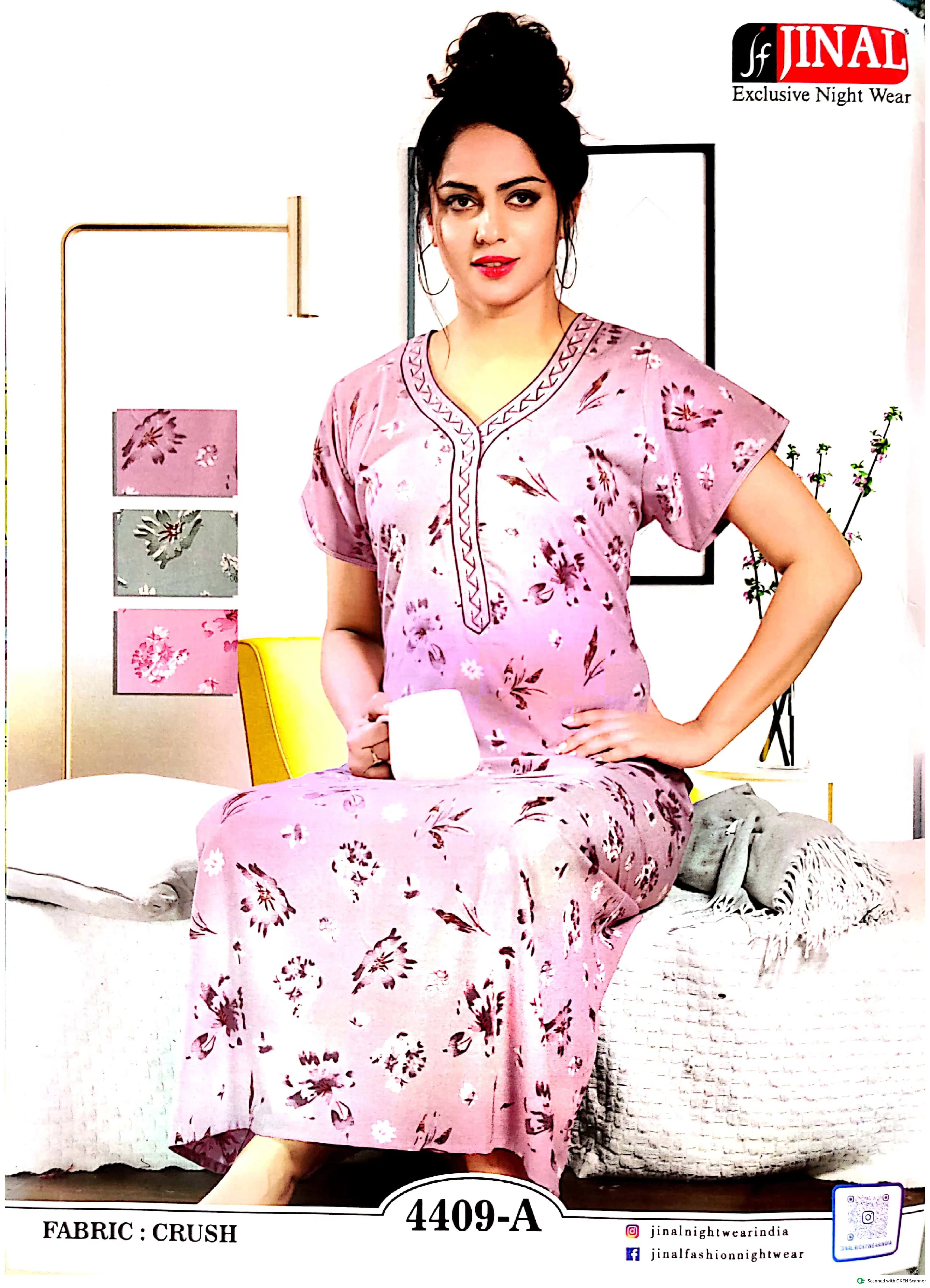 Payal Boutique Jinal Exclusive Nigh Wear Fabric : CRUSH