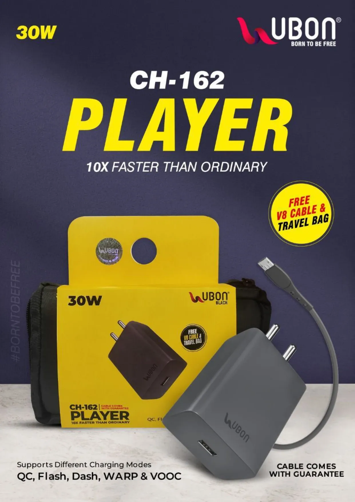 UBON CH-162 PLAYER 30W 10X FASTER THAN ORDINARY CHARGER
