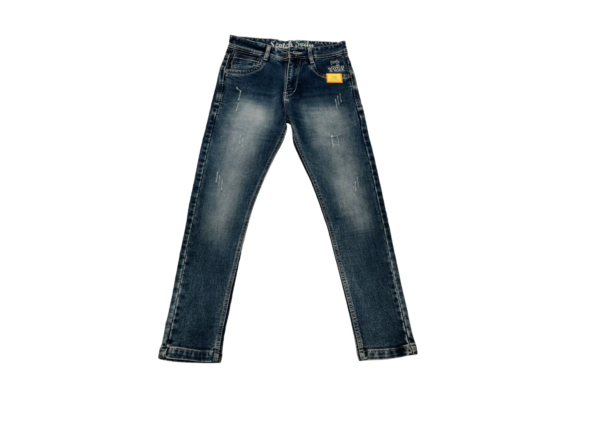 Ruggedly Stylish: Solid Distressed Slim-Fit Jeans for Your Wardrobe Upgrade