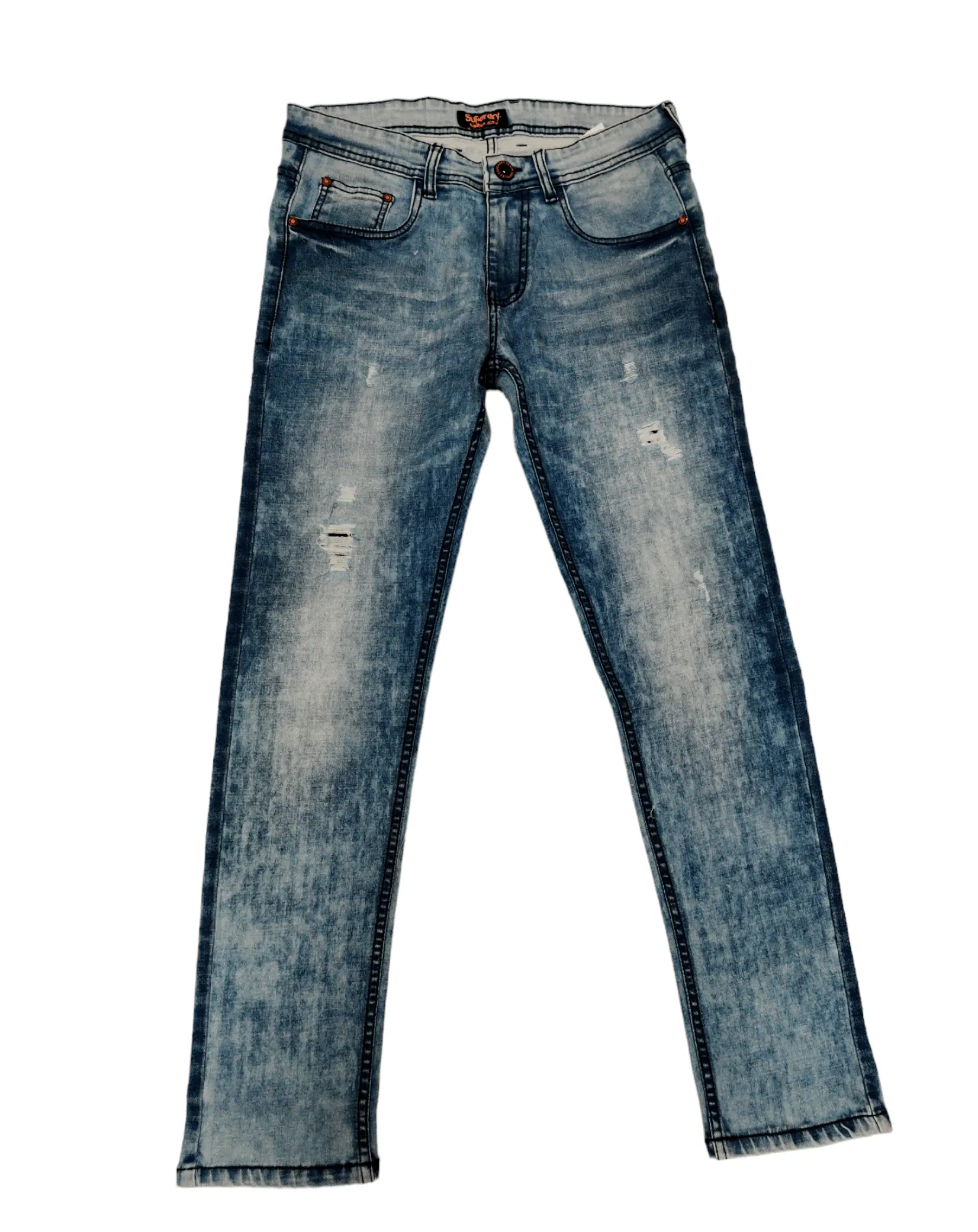 Rock the Look Solid Distressed Slim-Fit Jeans