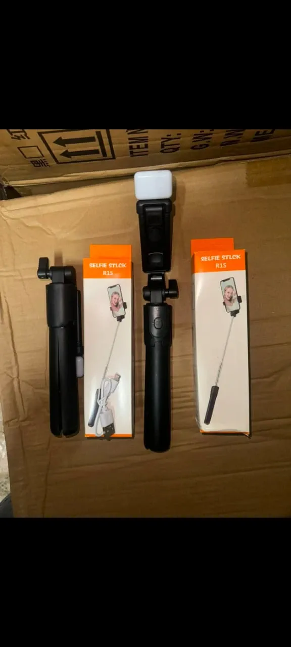 R1S Selfie Stick Cum Tripod with LED Light