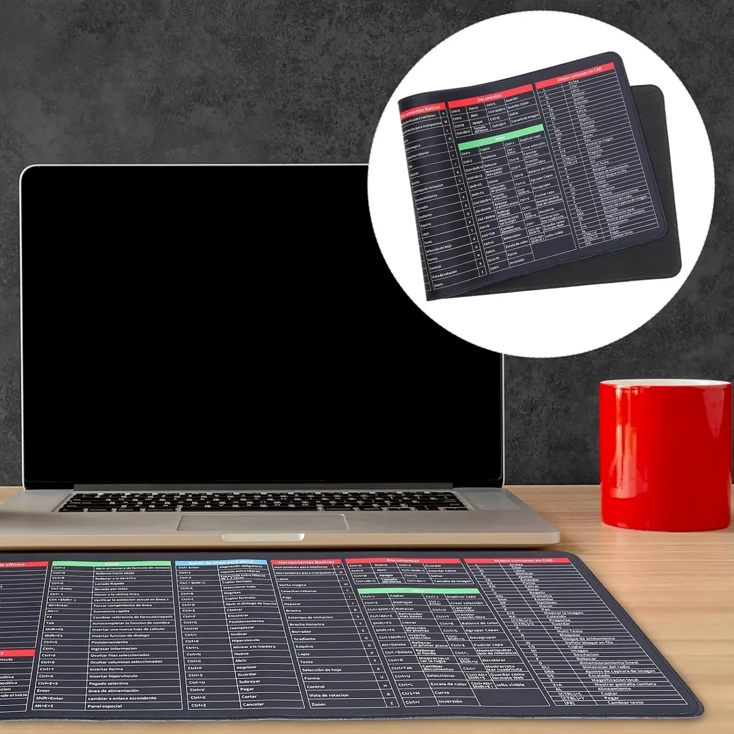 ENGLISH SHORTCUT KEYS MOUSE PAD