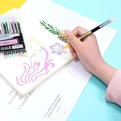 METAL HIGHLIGHTER GEL PEN FOR KIDS (12 PCS)