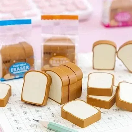 BREAD SHAPE ERASER (PACK OF 4)