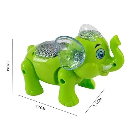 BATTERY OPERATED ELEPHANT WITH FLASHING LIGHT AND SOUND